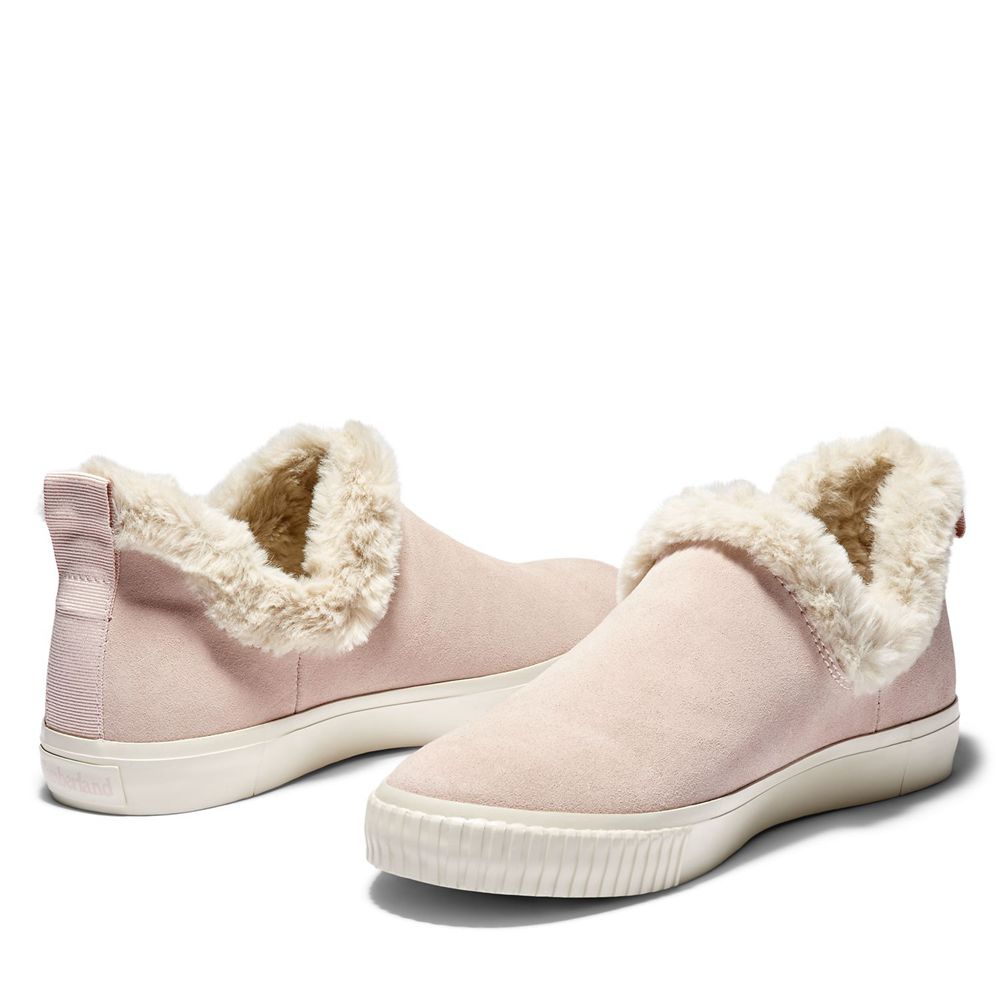 Pantofi Barca Timberland Dama Roz - Skyla Bay Warm Lined Slip-Ons - Romania - KJNORQ750